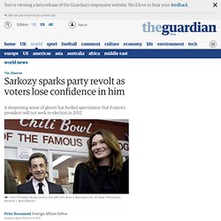 Sarkozy sparks party revolt as voters lose confidence in him