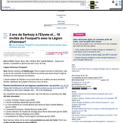 2 ans de Sarkozy à l'Elysée et... 16 invités du Fouquet's avec la Légion d'honneur! - Fouquets 2 ans après sur LePost.fr