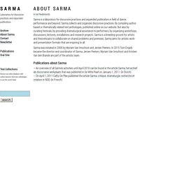[BE] SARMA - base de données - textes critiques sur la danse et la performance