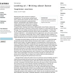 SARMA: Looking at / Writing about Dance
