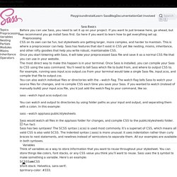 Sass: Sass Basics