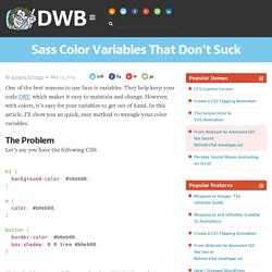 Sass Color Variables That Don’t Suck