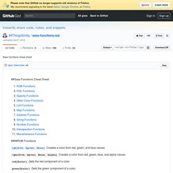 Sass functions cheat sheet