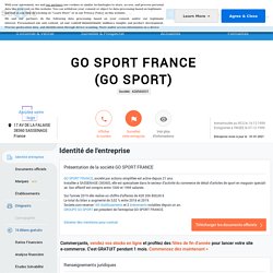 Document 19 : GO SPORT FRANCE (SASSENAGE) Chiffre d'affaires, résultat, bilans sur SOCIETE.COM - 428560031