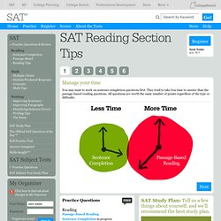 SAT Reading Tips - SAT Reading Questions