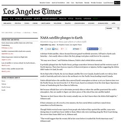 NASA satellite plunges to Earth