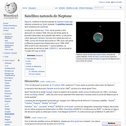 Satellites naturels de Neptune