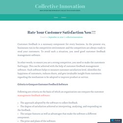 Rate Your Customer Satisfaction Now!!!