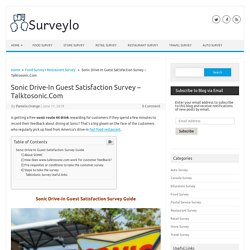 Sonic Drive-In Guest Satisfaction Survey - Talktosonic.Com