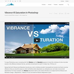 Vibrance VS Saturation in Photoshop