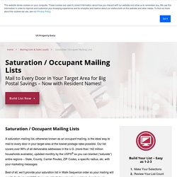Saturation & Occupant Mailing Lists & Leads