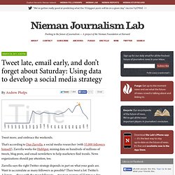 Tweet late, email early, and don’t forget about Saturday: Using data to develop a social media strategy