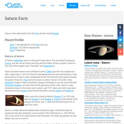 Saturn  l  Saturn facts, pictures and information.