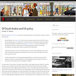 Of Saudi Arabia and US policy