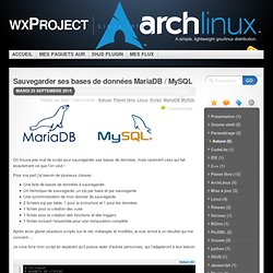 Script de sauvegarde MariaDB/MySQL - wxProject