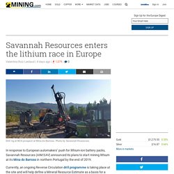 Savannah Resources enters the lithium race in Europe