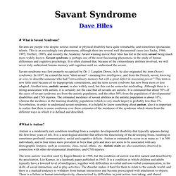 Savant Syndrome