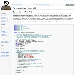 Save and Load from XML