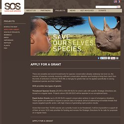 Save Our Species - Apply for a grant