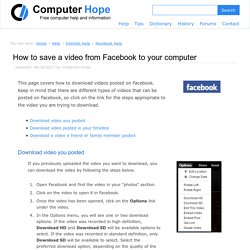 How to save a video from Facebook to your computer