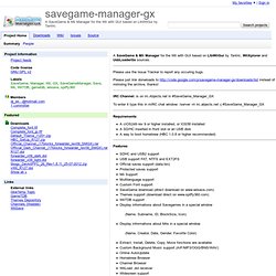 savegame-manager-gx - A SaveGame & Mii Manager for the Wii with GUI based on LibWiiGui by Tantric.