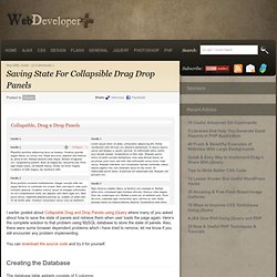 Saving State For Collapsible Drag Drop Panels