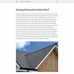 Saving Money On A New Roof