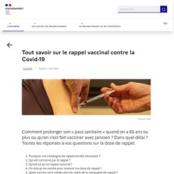 Tout savoir sur le rappel vaccinal contre la Covid-19 / Gouvernement, novembre 2021