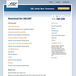 SBL Greek New Testament - Download