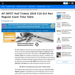 AP SBTET Hall Tickets 2019 C16 Oct Nov Regular Exam Time Table