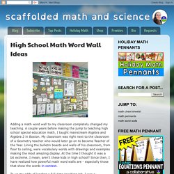 Scaffolded Math and Science: High School Math Word Wall Ideas