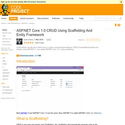 ASP.NET Core 1.0 CRUD Using Scaffolding And Entity Framework
