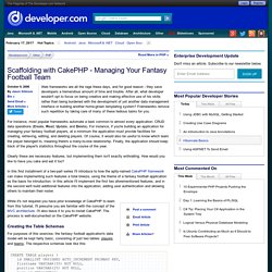 Scaffolding with CakePHP - Managing Your Fantasy Football Team