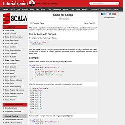 Scala for Loops