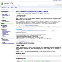 weed-fs - Fast Scalable distributed key-file storage system