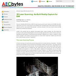 As-Built Reality Capture for BIM: AECbytes Viewpoint