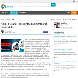 Simple Steps for Scanning the Documents of an Epson Printer