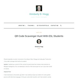 QR Code Scavenger Hunt with ESL students