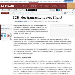 Flash Eco : SCB : des transactions avec l'Iran?