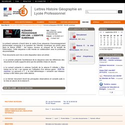 Lettres Histoire Géographie en Lycée Professionnel - Scénario pédagogique EMC/EMI : l'identité numérique