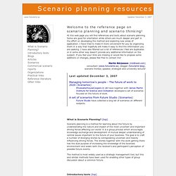 Scenario planning resources