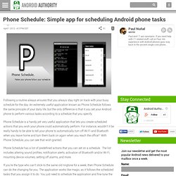 Phone Schedule Android App : Simple app for scheduling Android phone tasks