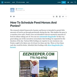 How To Schedule Feed Horses And Ponies? : eezkeeper — LiveJournal
