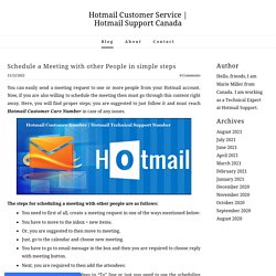 Schedule a Meeting with other People in simple steps - Hotmail Customer Service