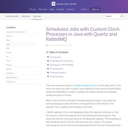 Scheduled Jobs with Custom Clock Processes in Java with Quartz and RabbitMQ