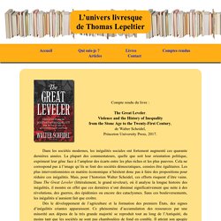 Compte rendu du livre de Walter Scheidel, The Great Leveler, par Thomas Lepeltier