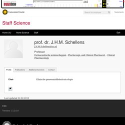prof. dr. J.H.M. Schellens - Science - Utrecht University