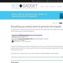 Micro Data & Schema.org: Guide To Generating Rich Snippets