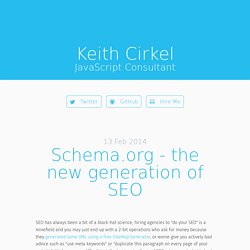 Schema.org - the new generation of SEO