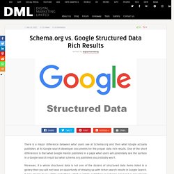 Schema.org vs. Google Structured Data Rich Results